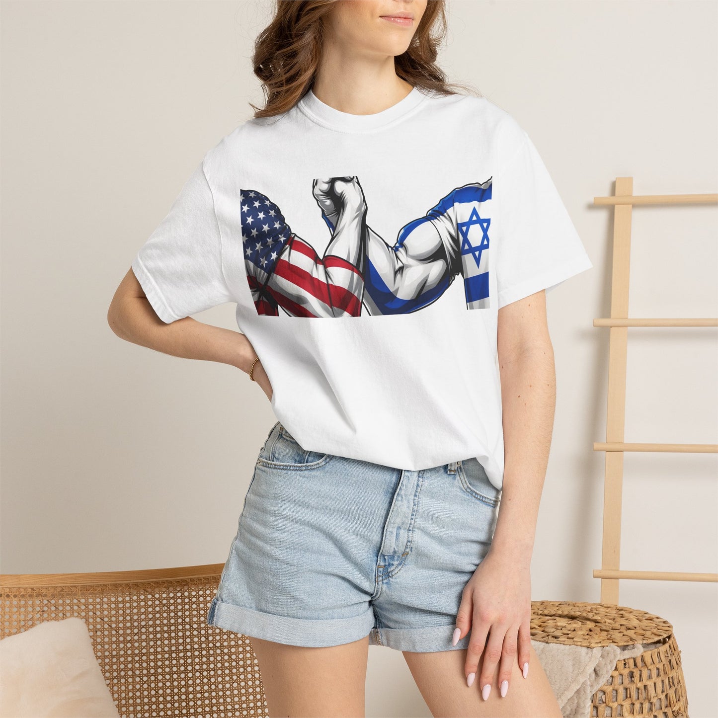 Epic USA-Israel handshake unity t-shirt | ביחד ננצח