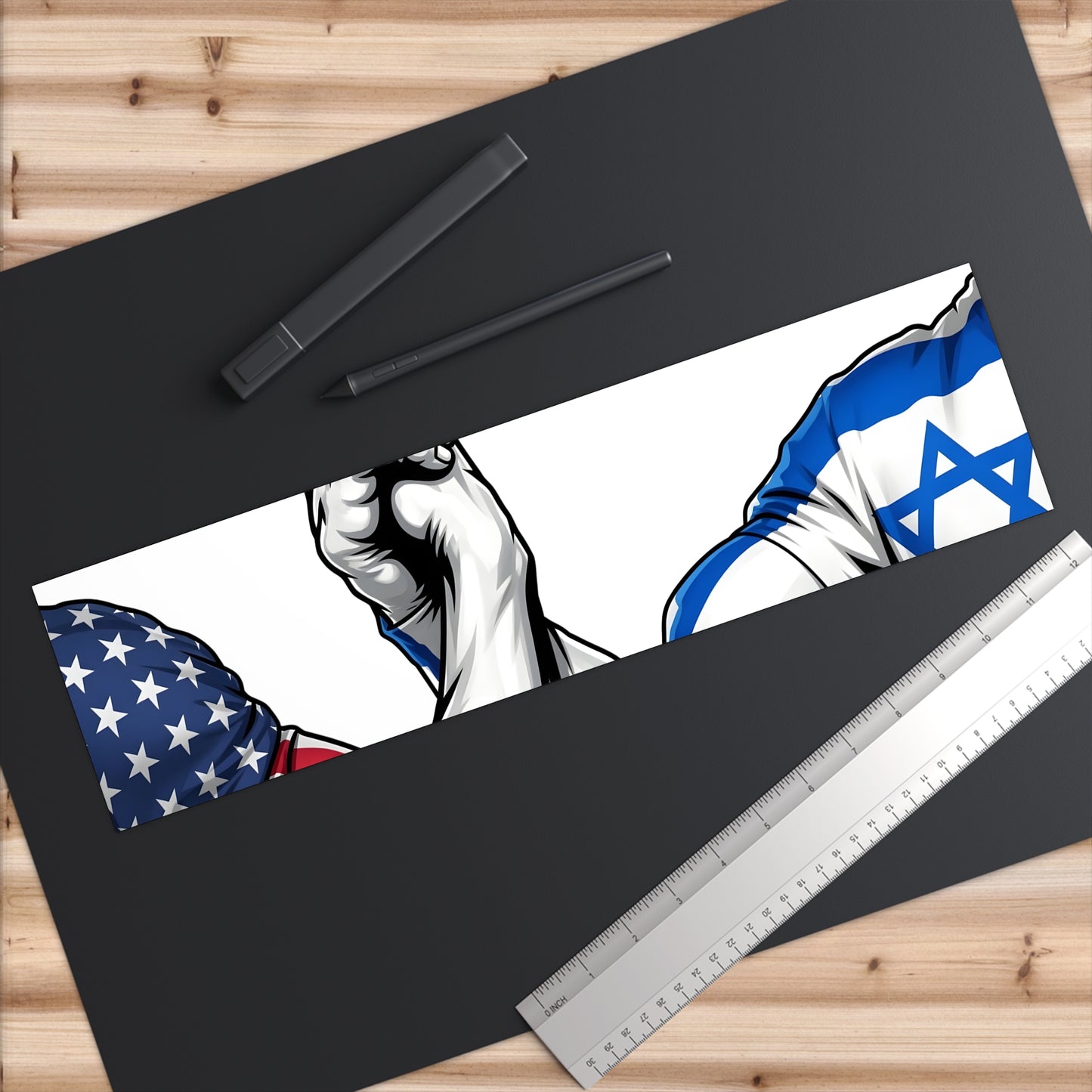 Epic USA-Israel handshake bumper sticker | ביחד ננצח
